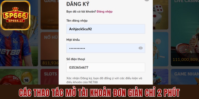 Các thao tác mở tài khoản đơn giản chỉ 2 phút