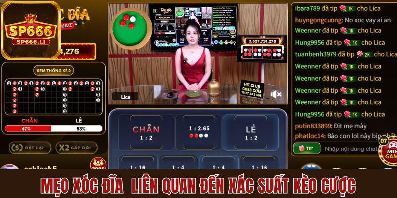 Mẹo xóc đĩa luôn thắng liên quan đến xác suất kèo cược