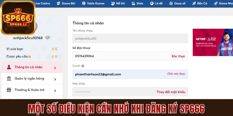 Một số điều kiện cần nhớ khi đăng ký SP666
